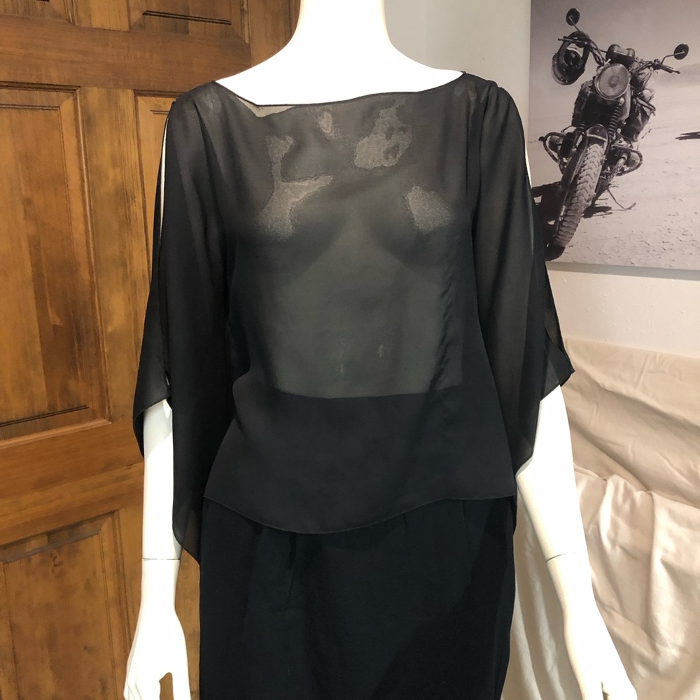 Vintage A-list Sheer Blouse w/ Glowy Cutout Vampy Festival Sleeves